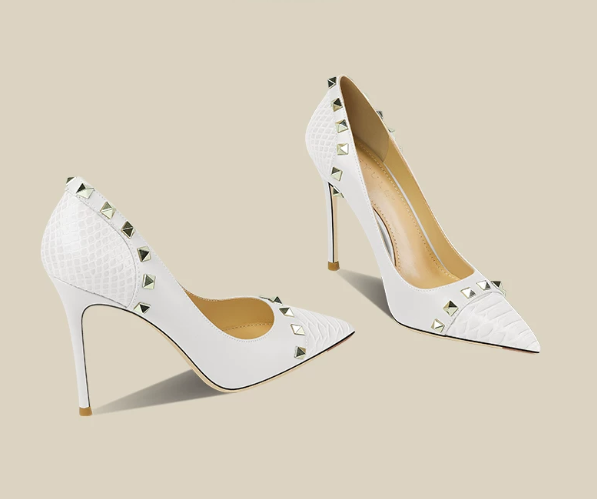 Leatherwork Free Patterns - New fashionable white high heels for