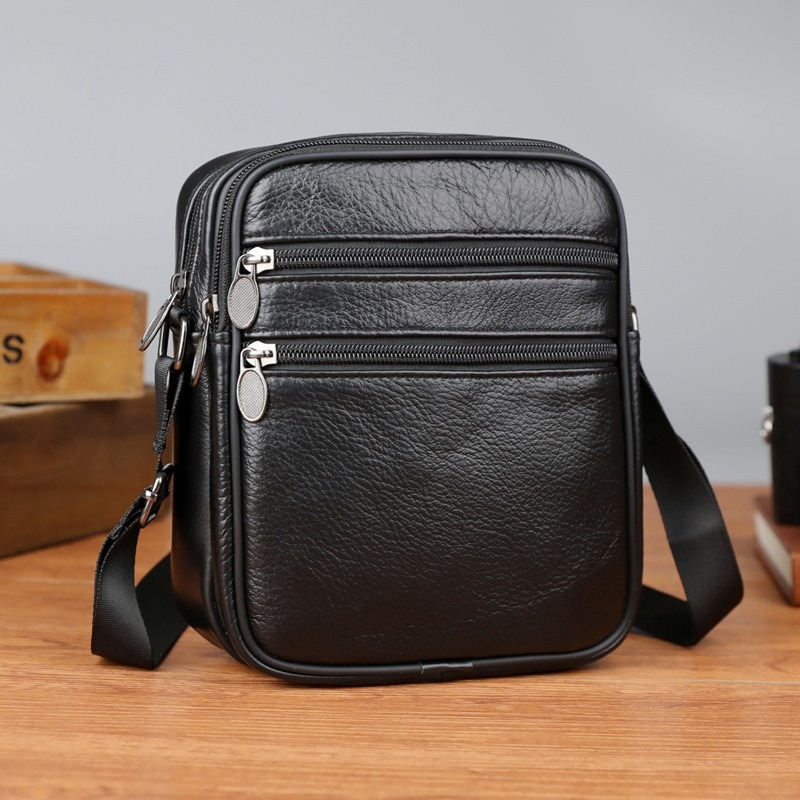Leather Work Handbag - Men's Shoulder Messenger Bag Casual Handbags