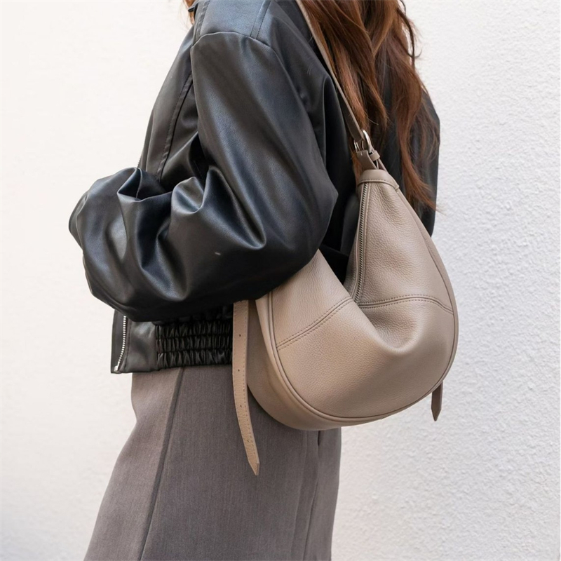 Leather Work Handbag - BURMINSA Genuine Leather Hobo Bag Women
