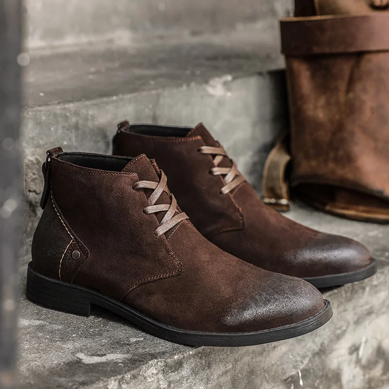New Cow Suede Ankle Boots Hand - đánh giá và giá Leatherwork Boots