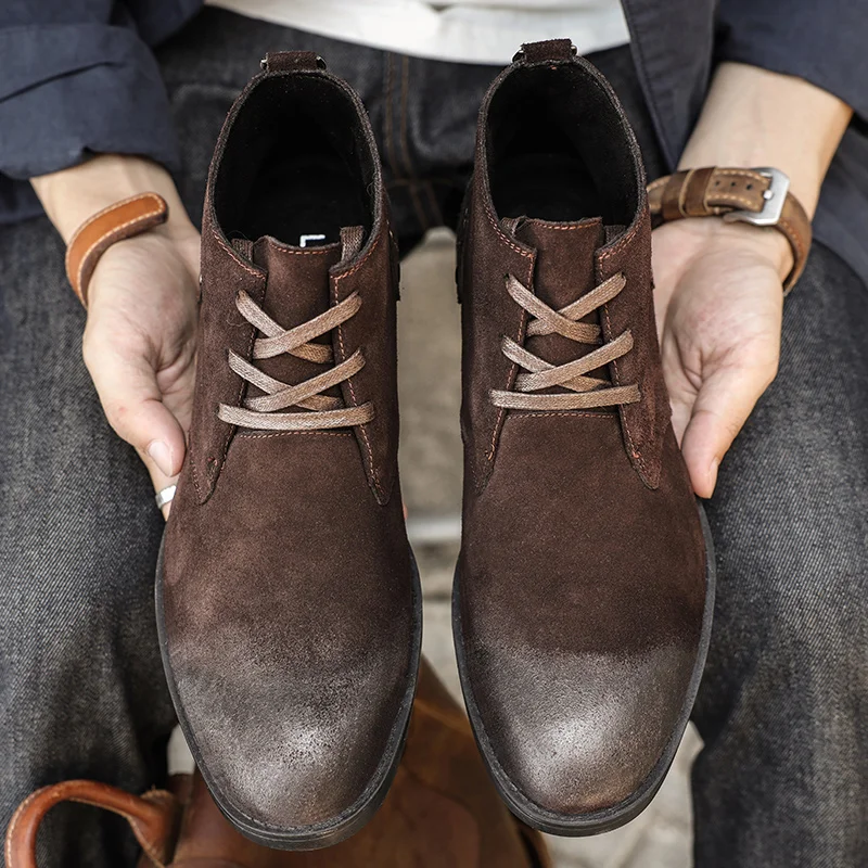 New Cow Suede Ankle Boots Hand - đánh giá và giá Leatherwork Boots