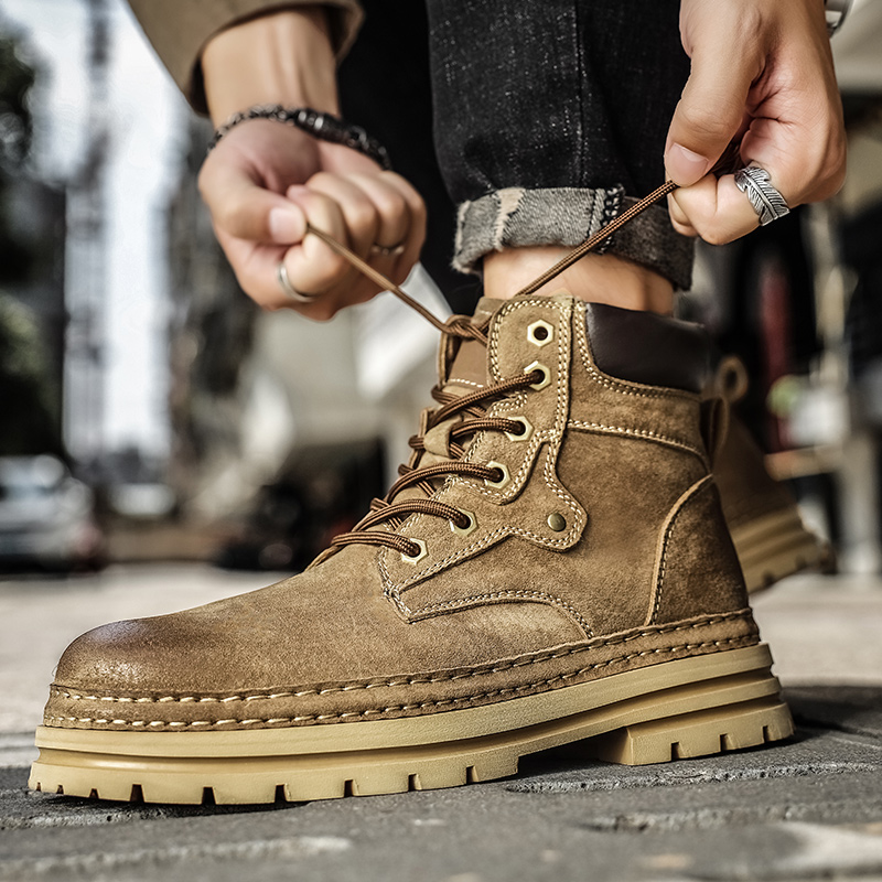 Men's Fashion Spring Platform  - đánh giá và giá Leatherwork Boots
