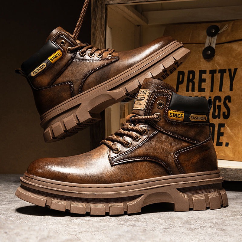 Vintage Men Platform Ankle Boo - đánh giá và giá Leatherwork Boots