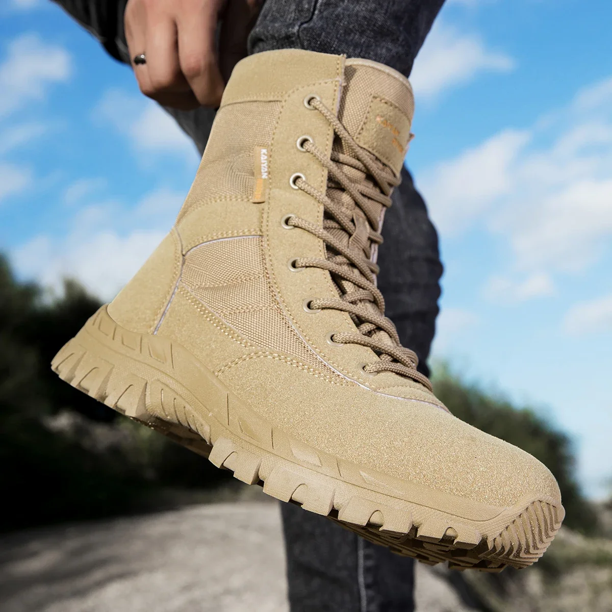 Men's Outdoor Hiking Shoes Hig - đánh giá và giá Leatherwork Boots