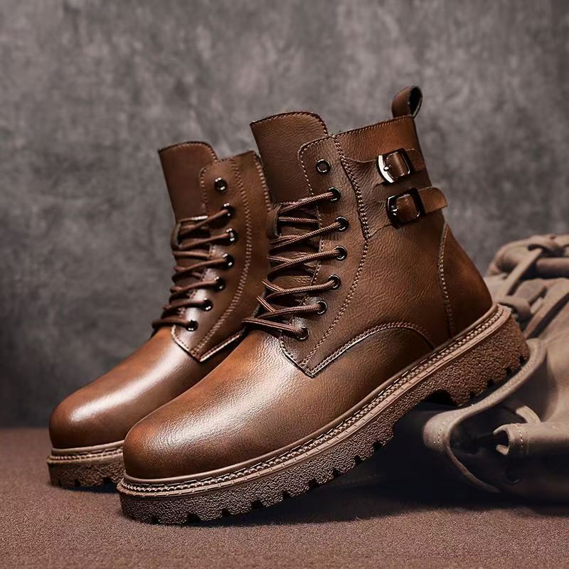 Men Autumn Winter Big Size Gen - đánh giá và giá Leatherwork Boots