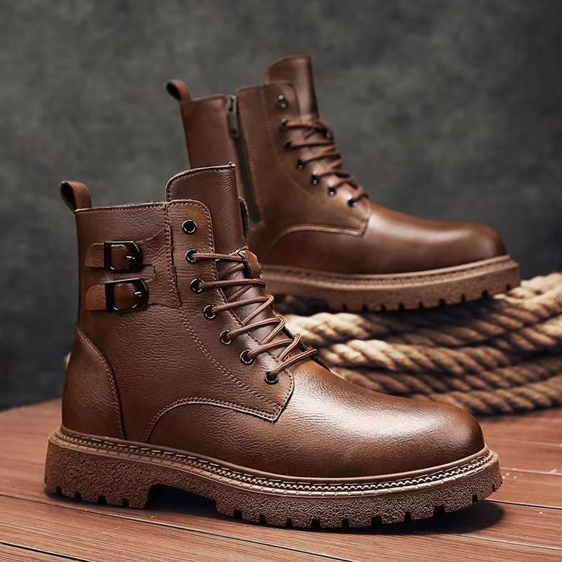 Men Autumn Winter Big Size Gen - đánh giá và giá Leatherwork Boots