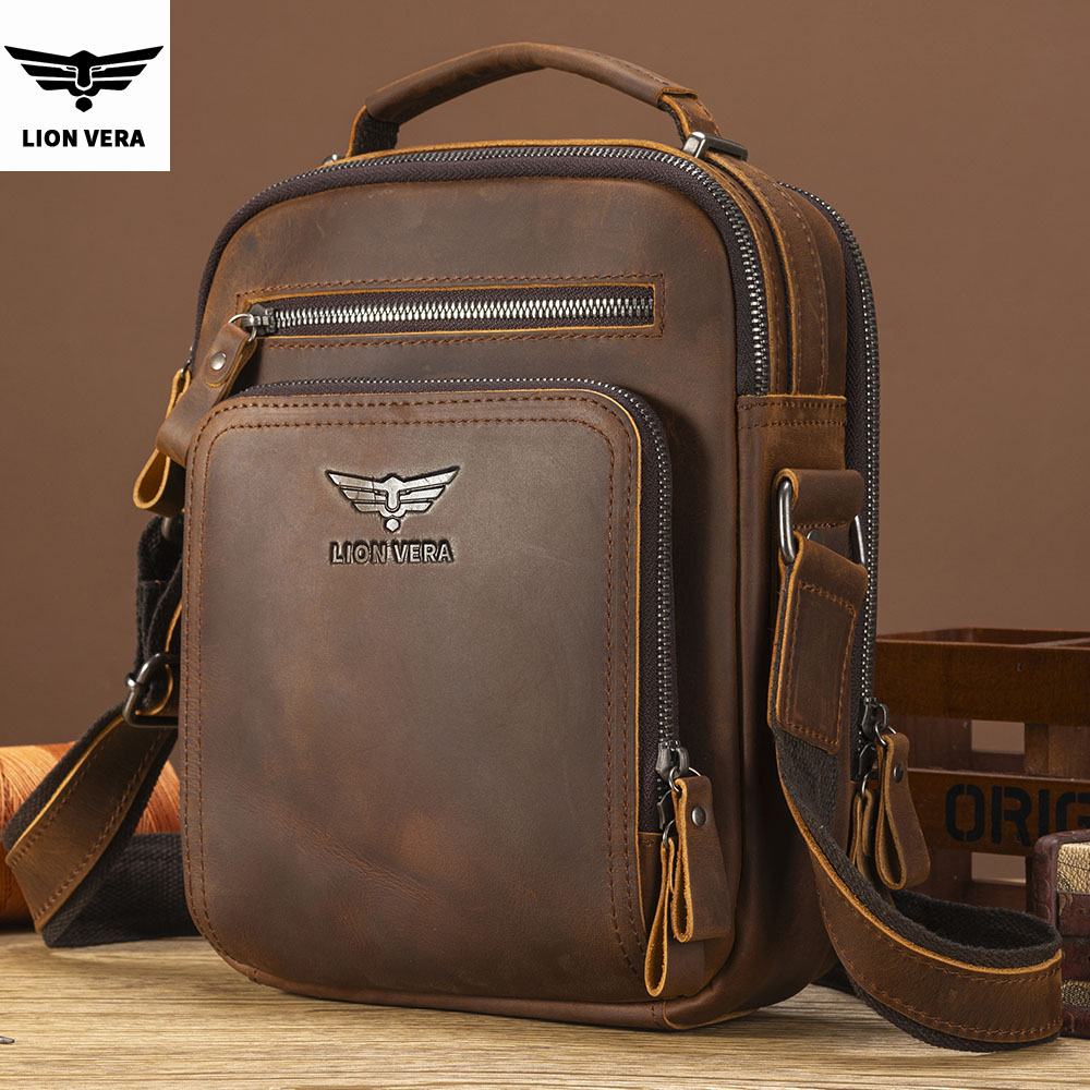 LION VERA Men's Shoulder Bag C - đánh giá và giá Leather Work Handbag