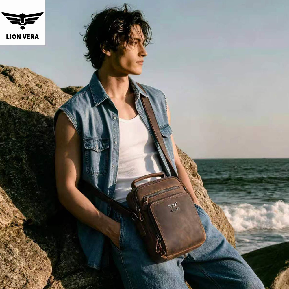 LION VERA Men's Shoulder Bag C - đánh giá và giá Leather Work Handbag