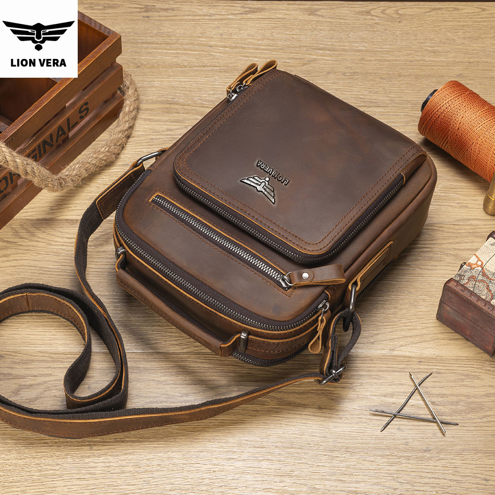 LION VERA Men's Shoulder Bag C - đánh giá và giá Leather Work Handbag