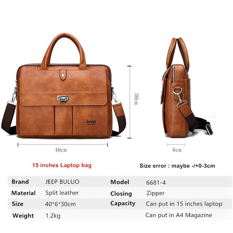Jeep Buluo Men's Leather Brief - đánh giá và giá Leather Work Handbag